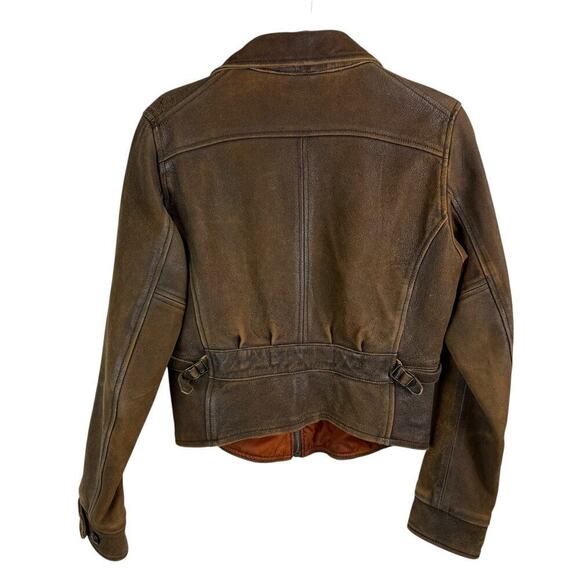 Vintage Levis LVC 1930s Menlo Leather Full Zip Jacket Italy Made Brown Sz Small - Picture 15 of 15